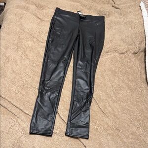 Fashion Nova Shiny Black Faux Leather Pants